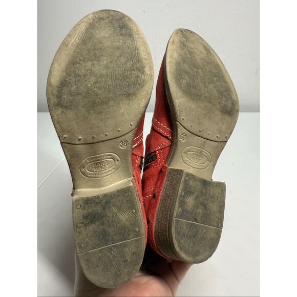 Sundance Etta Red Suede Western Festival Studded Ankle Boots Size EU 38/ 7,5 US - Picture 13 of 16